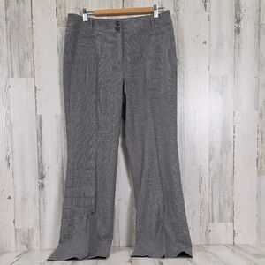 LOFT Ann Black White Glen Plaid Fully Lined Trousers Dress Pants Size 8
